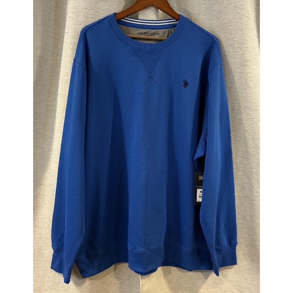 U.S. Polo Assn. Men's Crewneck Fleece Sweatshirt Dazzling Blue Size 3XL NWT